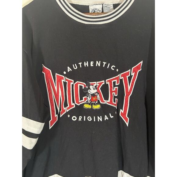 Vintage Mickey & Co. Hockey Style Sweatshirt Mens Size XL Black White Embroidery - Picture 2 of 9